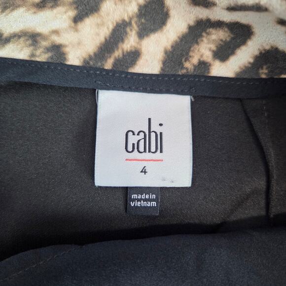 Cabi Leopard Sophia Skirt Sz 4 Brown Tan Pocket Soft Stretch Casual Party Office - Picture 6 of 11